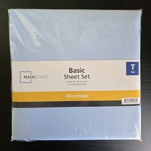 Mainstays Sky Blue Microfiber Twin Sheet Set